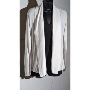 Express White Open Front Cardigan Lightweight Knit Draped Casual Layering Medium